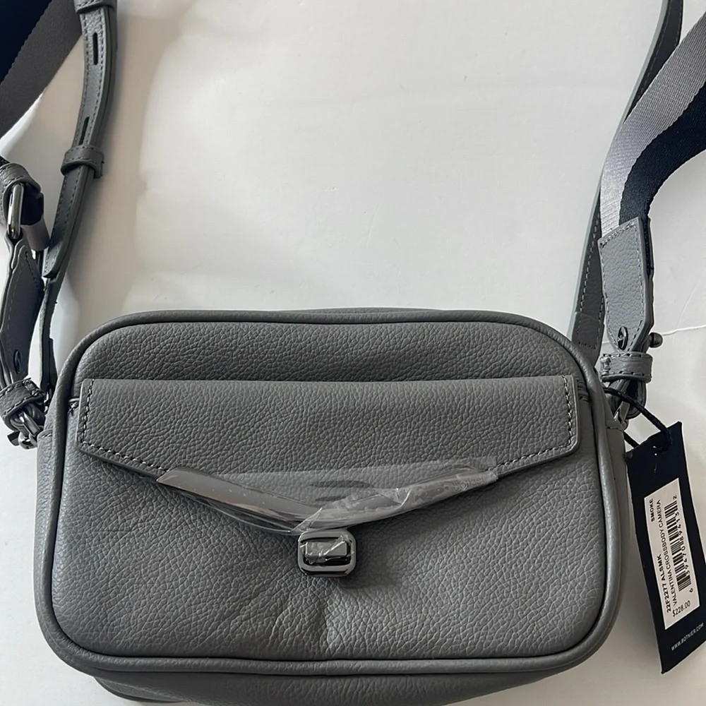 Botkier Valentina Mini Camera Crossbody Bag Leather Smoke Gray